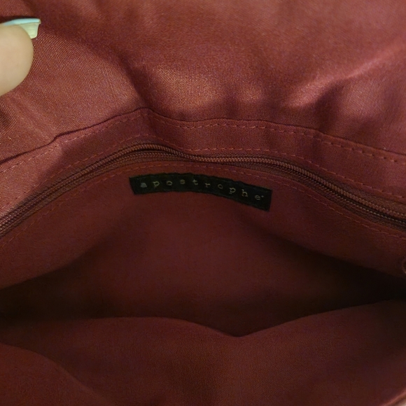 Apostrophe. Small Red Genuine Leather Purse. Trim is Man-Made. - Picture 6 of 8
